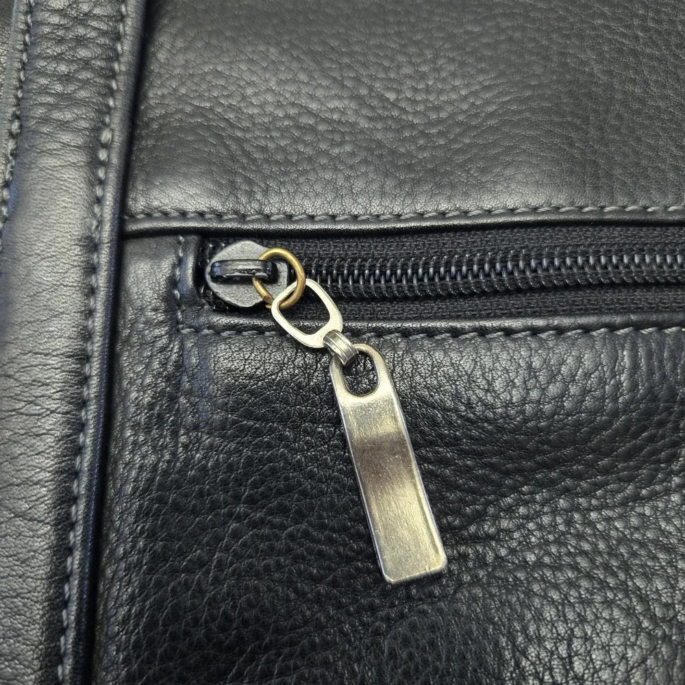 Tignanello Tig. Two Black‎ Pebble Leather Double Strap Shoulder Purse Capsule